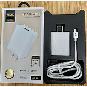 Bộ sạc nhanh Hàng chính hãng Winlink QC5.0-VOOC đuôi USB-Micro (Sạc 30p đầy 50% Pin)