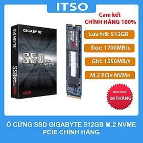 Ổ cứng SSD Gigabyte 512GB M.2 PCIe NVMe Gen3x4 - Hàng chính hãng