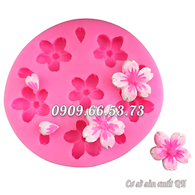 Khuôn rau câu silicon 6 hoa mai, hoa đào - Mã số 1277