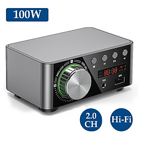 HIFI BT5.0 Digital Amplifier Mini Stereo Audio Amp 100W Dual Channel Sound Power Audio Receiver Stereo AMP USB AUX for