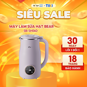 Mua Máy Làm Sữa Hạt 0 6L BEAR Mini Nhỏ Gọn  Máy Xay Hạt Nhuyễn Mịn  Chống Ồn Hiệu Quả  Tự Động Vệ Sinh SB-SH06D - Hàng Chính Hãng