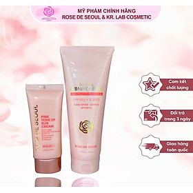 Combo kem chống nắng Rose de seoul và sữa rửa mặt rose de seoul bản mới nhất 2023