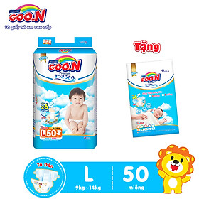 Tã Dán Goo.n Premium Cao Cấp Gói Cực Đại Size L50 (50 Miếng) - Tặng Bịch 5 Miếng Cùng Size