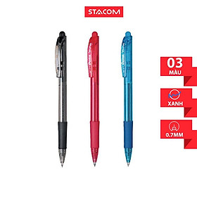 Bút bi bấm Pentel nét 0.7mm BK417 (set 5 cây)
