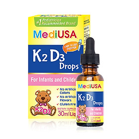 MediUSA K2D3 Drops - Thực Phẩm Chức Năng - Bổ sung Vitamin K2, Vitamin D3 cho trẻ - Hàng chính hãng