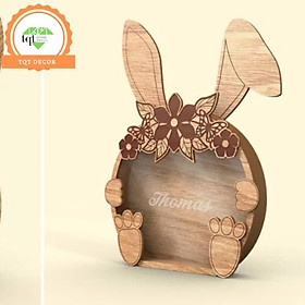 Lợn gỗ tiết kiệm có đèn mẫu 6