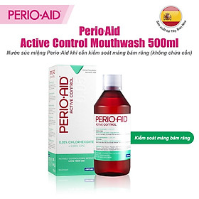 Nước súc miệng kiểm soát mãng bám răng PERIO AID Active Control 500ml