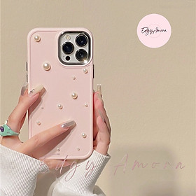 Ốp lưng Iphone chống sốc đính ngọc trai kèm miếng dán dành cho Iphone 11  Phone 11 Pro  Iphone 11 Pro Max  Iphone 12  Iphone 12 Pro  Iphone 12 Pro Max  Iphone 13  Iphone 13 Pr