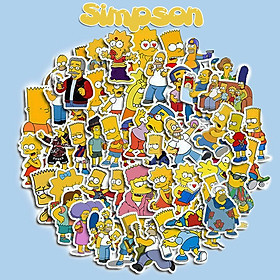 Sticker Anime simpson Cắt Sẵn Hình Dán Trang Trí Mũ Bảo Hiểm Laptop Điện Thoại Ván Trượt Sổ tay Notebook