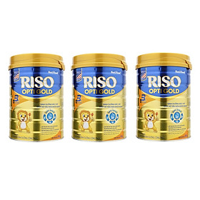Bộ 3 Lon Sữa Bột NutiFood RISO OPTI GOLD 3 Lon 900g Cho Trẻ Từ 1-2 Tuổi