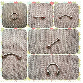 Khuyên xỏ cơ bản các vị trí xỏ tai,xỏ môi,chân mày 100% thép y tế không gỉ - XUÂN SHOP CHUYÊN KHUYÊN NHẬP THÁI