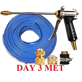 Mua Bộ dây vòi xịt nước rửa xe  tưới cây . tăng áp 3 lần  loại 3m 5m 206318 đầu đồng cút đồng+ tặng đai