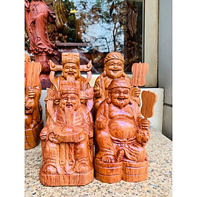 Mua Cặp tượng phật thần tài  ông thổ địa bằng gỗ hương đá kt cao 25x14×13cm