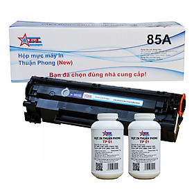 COMBO Hộp mực Thuận Phong 85A / 35A / 36A (TỰ NẠP) + 2 lọ mực đổ TP01 dùng cho máy in HP LJ P1005/ P1102/ P1505/ Canon LBP 3050/ 3250/ 6000 - Hàng Chính Hãng