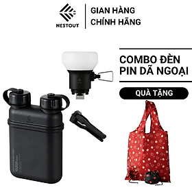 COMBO Pin Dự Phòng 15000 mAh Và Đèn LED Dã Ngoại 7.5W NESTOUT - Hàng Chính Hãng - ELECOM OFFICIAL SHOP - Màu đen