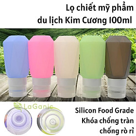 Lọ chiết mỹ phẩm du lịch silicon Kim Cương 100ml