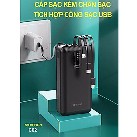 Mua Pin Sạc Dự Phòng G02 20.000mah -Tích Hợp Sẵn Cáp Sạc 3 Đầu-Hàng Nhập Khẩu