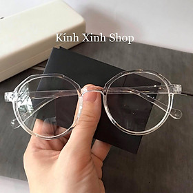 Kính Giả Cận, Gọng Kính Cận Nam Nữ Mắt Tròn Nhựa Dẻo Nhẹ Không Độ Hàn Quốc - KÍNH XINH SHOP