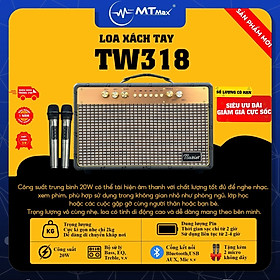 Mua Loa Xách Tay Bluetooth TW318- Thiết Kế Sang Trọng  Âm Thanh Sóng Động Chất Lượng Cao  Tặng Kèm 2 Micro Không Dây Hàng Chính Hãng