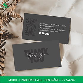 MCT01 - 9x5.4 cm - 1000 Card Thank you, Thiệp cảm ơn khách hàng, card cám ơn cứng cáp sang trọng