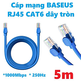 Cáp mạng LAN Cat6 tốc độ 1000Mbps dây tròn nhựa PVC bền Baseus CAT6 Ethernet Round Cable _ Hàng chính hãng