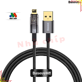 Cáp Sạc nhanh  2.4 A tự ngắt Gen2 Baseus Explorer Series dùng cho ipad, iPhone 13,12,11promax (USB to IP, Auto Power-Off, 2.4A Fast Charging & Data Cable)- Hàng chính hãng