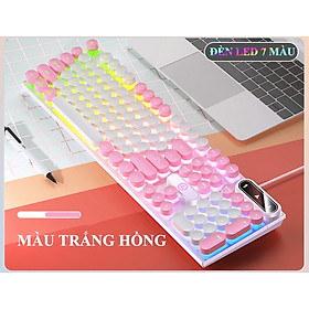 Mua Bàn phím YINDIAO K600 giả cơ nút tròn nhiều màu sắc và có đèn led xuyên phím chuyên game - HÀNG CHÍNH HÃNG