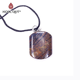 Mặt dây chuyền gổ hóa thạch 30x25mm mệnh hỏa, mộc - Ngọc Quý Gemstones