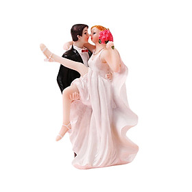 Wedding Cake Topper, Couple Figures, Resin Figurines Bride and Groom Couple Statue for Bridal Shower, Valentines Day, Party