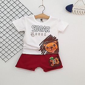 Đồ bộ bé trai hình sư tử đáng yêu 10kg-35kg- chất thun cotton mát mịn - Kiến Lửa