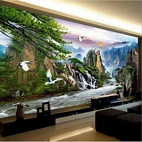 Mua Tranh thêu chữ thập phong cảnh tiền vô như nước FJ0660- 149x97cm-Kho Tranh Đồng Nai