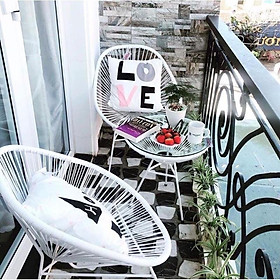 Mua Bàn ghế ban công đẹp Acapulco ( bàn ghế mây nhựa/ ghế ngoài trời/ghế sân vườn)
