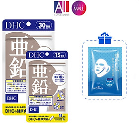 Viên uống hỗ trợ giảm mụn bổ sung kẽm DHC zinc TẶNG mặt nạ Sexylook (Nhập khẩu)