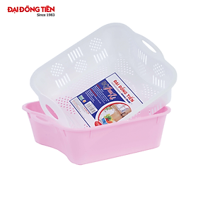 Mua Bộ Thau Rổ Vuông Trung C1151-J1151 Màu Hồng