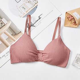 Bra Gân Tăm Thắt Nơ nhiều màu loại 1 kèm đệm mút QUINN BRA AB308 - Áo lót áo ngực cao cấp hai dây không gọng sexy