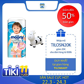 Combo 3 gói tã quần Moony cao cấp size M58/L44/XL38/XXL26 tặng thú nhún Toys House