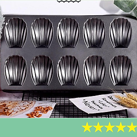 Mua Khay Madeleines khuôn nướng bánh chống dính 10 bánh hình vỏ sò cao cấp - TRAY10MADELEIN