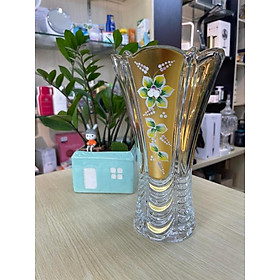 Mua Lọ hoa pha lê mạ vàng Bohemia Crystal CH Séc cao 25cm Hàng chính hãng
