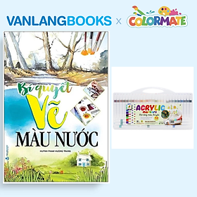 Sách Bí Quyết Vẽ Màu Nước (Tái Bản) + Hộp 72 Bút Lông Màu Acrylic Marker - Vanlangbooks x Colormate