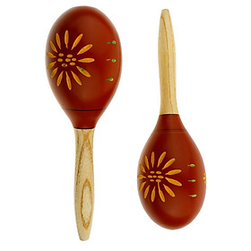 1 Pair Wooden Maracas Noisemaker Percussion Toys for Party Favors