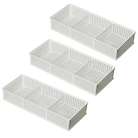 Mua Combo 3 khay đựng vật dụng chia ngăn dạng lưới màu trắng nội địa Nhật Bản