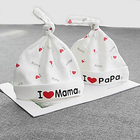 Set 2 Mũ sơ sinh PAPA MAMA siêu kute