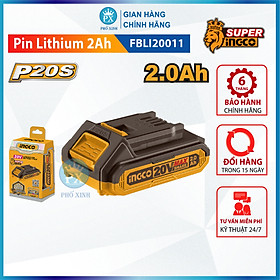 PIN INGCO 20V 2AH, 4AH, 5AH - PIN Lithium-Ion - FBLI20011 - FBLI2002 - FBLI20031 – combo FBCK1214 - FBCK1424