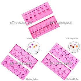 Mua Bộ 3 khuôn silicon làm kẹo mút  kẹo kẻo  rau câu Heo Peppa  hoa Sakura  dấu chân gấu – Mã số 1952
