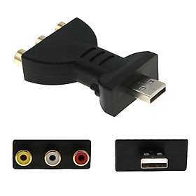 USB Male 3 RCA Female Audio Video Adapter AV Converter