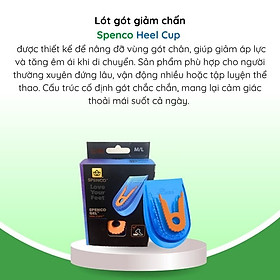 Lót gót giày sức khỏe cho giày công sở, thể thao đệm êm hỗ trợ xoa dịu chân Spenco Gel Heel Cup