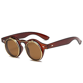 Europe and America Style Retro Punk Metal Flip Sunglasses Female Personal Sunglasses Round Sun Glasses