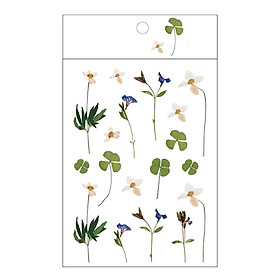 Tờ nhãn dán họa tiết hoa cỏ tươi tắn sticker dùng để trang trí sổ tay Lalunavn -A15