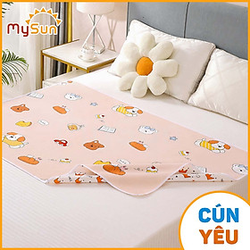 Miếng khăn lót nệm, tấm thảm chống thấm nước tiểu cỡ lớn, trải giường cho em bé, trẻ sơ sinh MySun