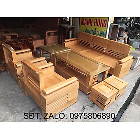 Mua Bộ bàn ghế gỗ sồi tay chứng mặt liền  bộ bàn ghế phòng khách